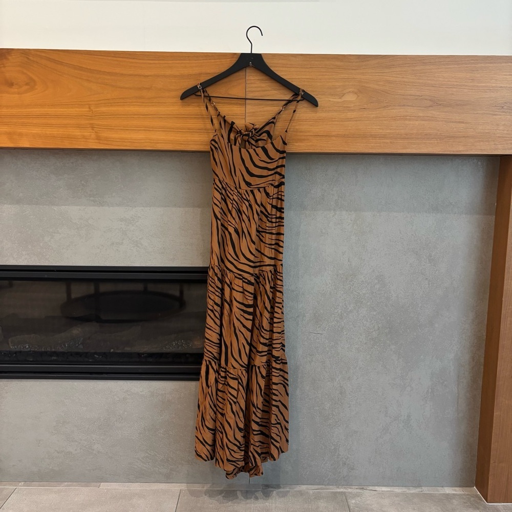 FAITHFULL THE BRAND Corvina Animal Print Midi Dress, Size 2 - Picture 5 of 14